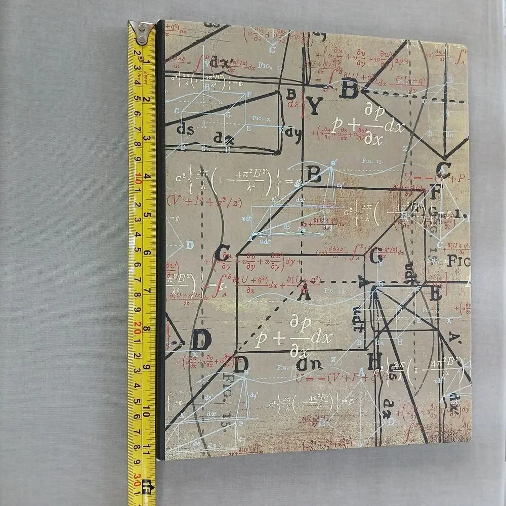 Handmade Hardcover Math Notebook blank unlined pages and graph paper